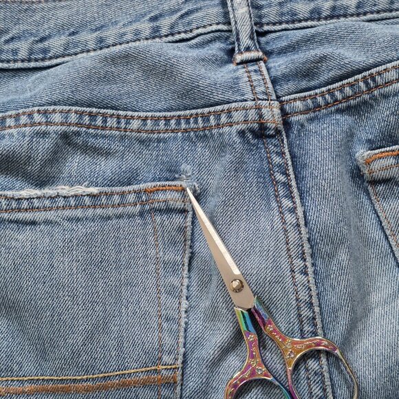 Abercrombie & Fitch Jeans Men 32 x 32 (30) Light Blue Cotton Preppy Western FLAW - Picture 14 of 16